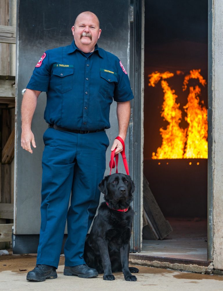 An ace at sniffing out fires is a curious dog who has ‘flunked out’ of service dog training