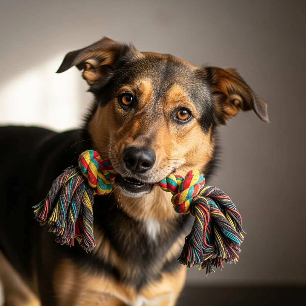 Portrait of a hopeful rescued shelter dog.