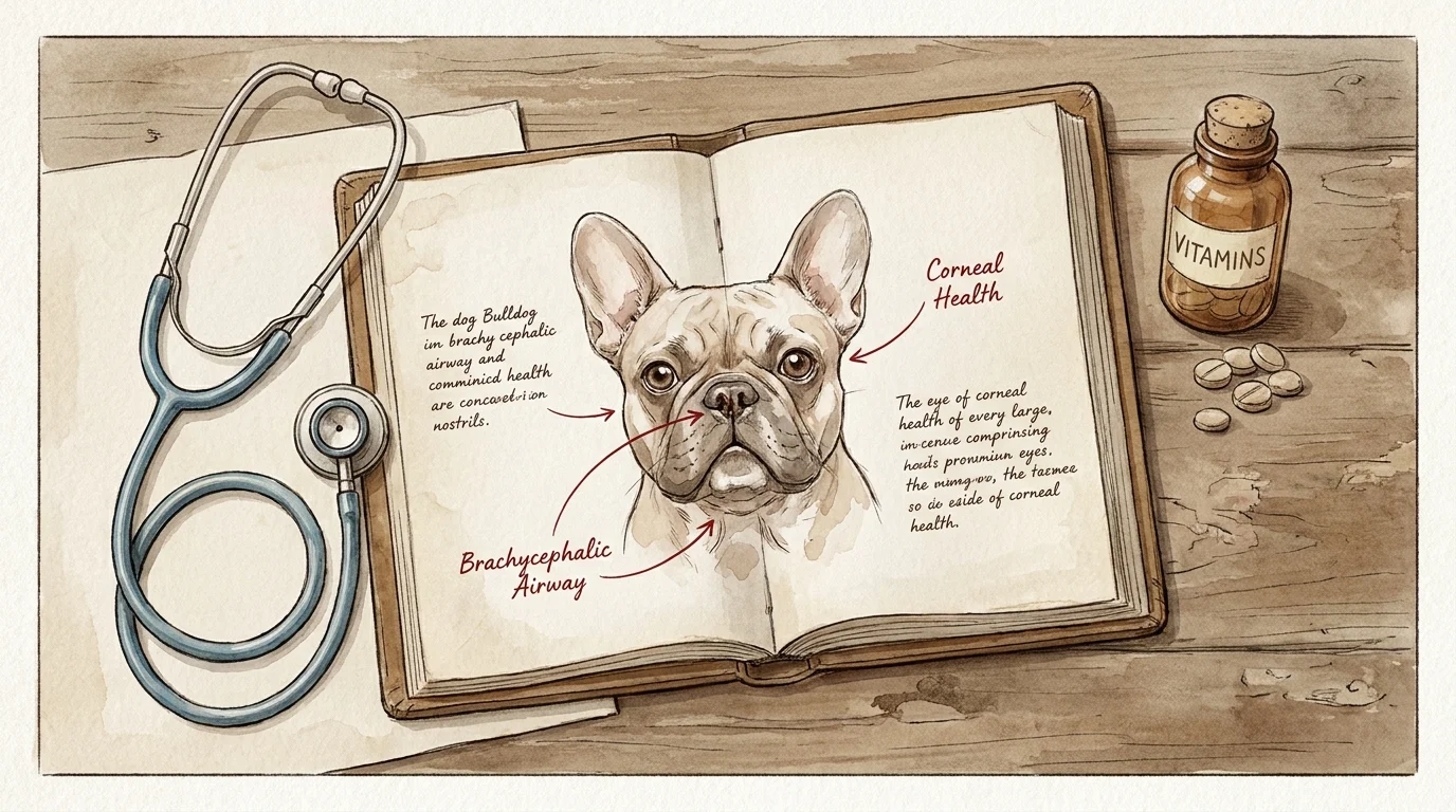 A watercolor illustration of a veterinarian's desk with a dog's health chart.