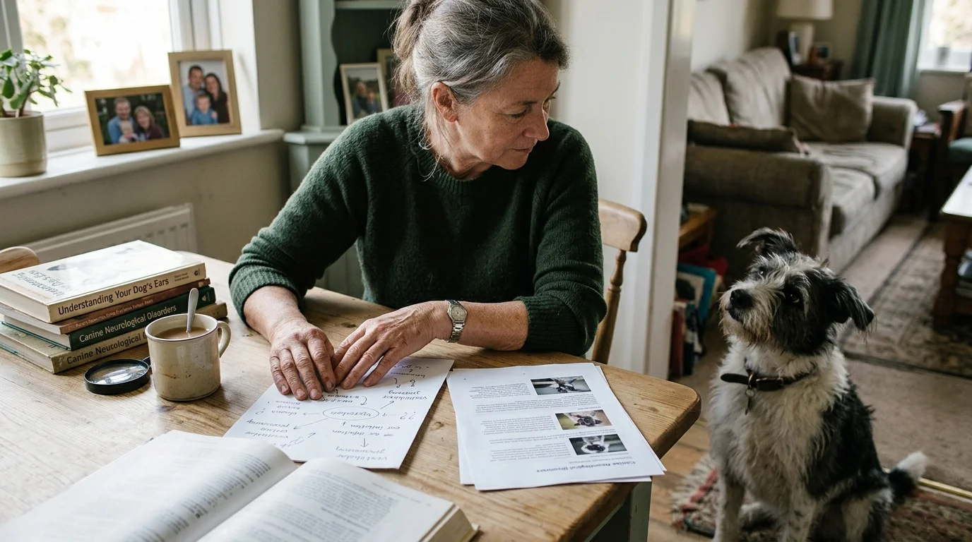 Editorial photograph illustrating: Comparing the Causes of a Canine Head Tilt