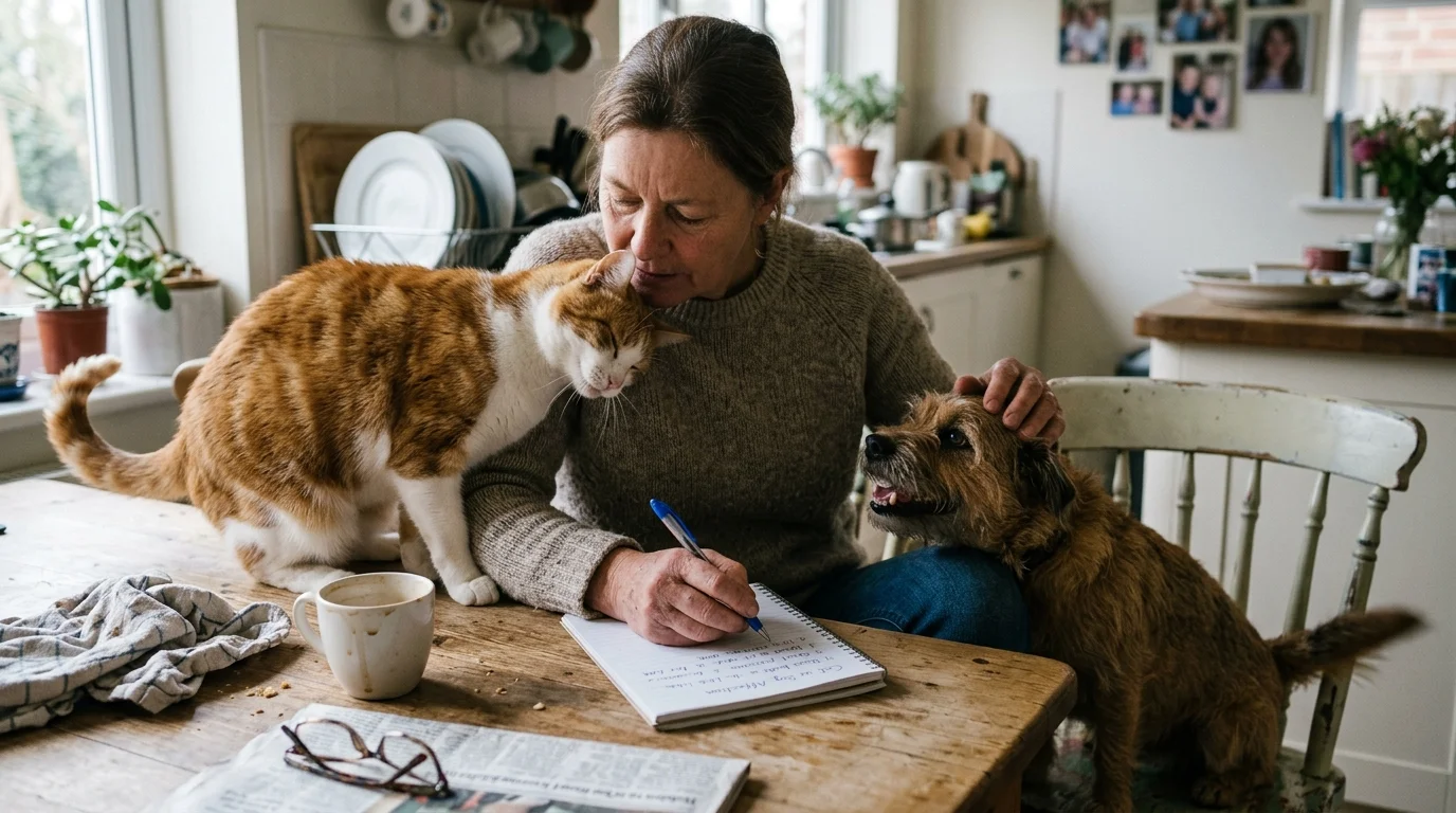 Editorial photograph illustrating: At a Glance: Key Differences in Cat vs. Dog Affection