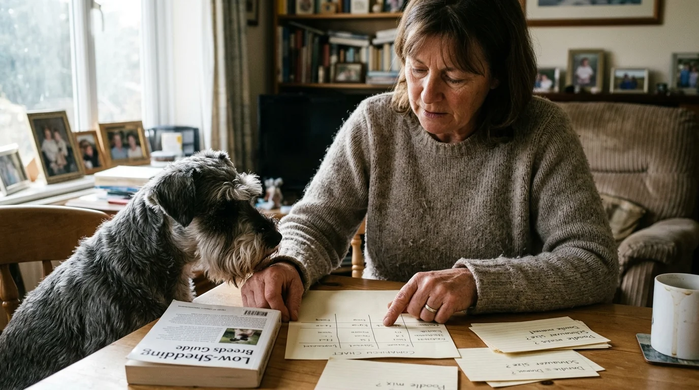 Editorial photograph illustrating: Comparing the Top Low-Shedding Dog Breeds