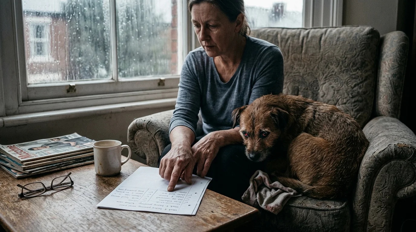 Editorial photograph illustrating: Recognizing the Progression of Dog Storm Anxiety